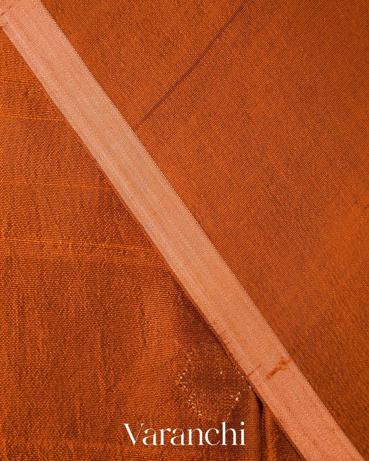 Copper Brown Pure Mulberry Silk Handloom Saree