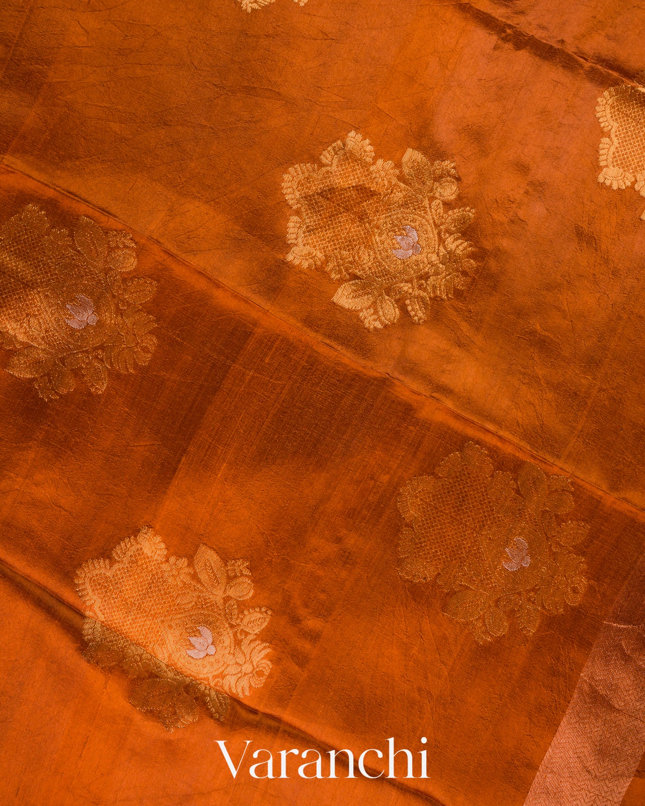 Copper Brown Pure Mulberry Silk Handloom Saree