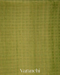 Leafy Green Sequin Pure Muslin Silk Handloom Saree