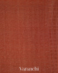 Rust Orange Sequin Embroidery Pure Muslin Silk Handloom Saree