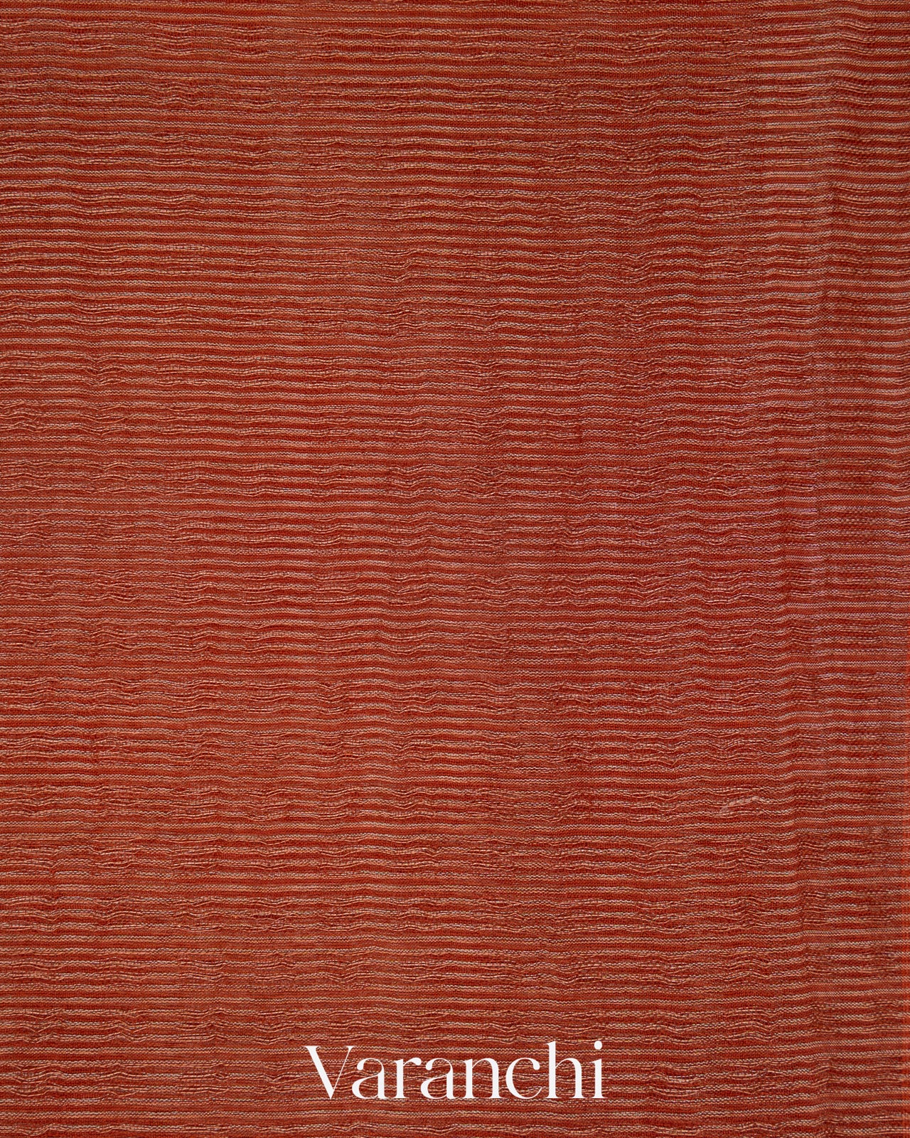 Rust Orange Sequin Embroidery Pure Muslin Silk Handloom Saree
