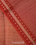 Rust Orange Sequin Embroidery Pure Muslin Silk Handloom Saree