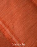 Rust Orange Sequin Embroidery Pure Muslin Silk Handloom Saree