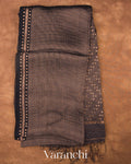 Black with Sequin Embroidery Pure Muslin Silk Handloom Saree
