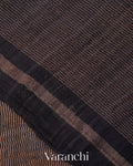 Black with Sequin Embroidery Pure Muslin Silk Handloom Saree