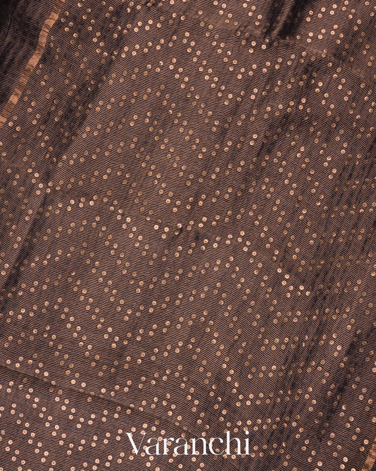 Black with Sequin Embroidery Pure Muslin Silk Handloom Saree