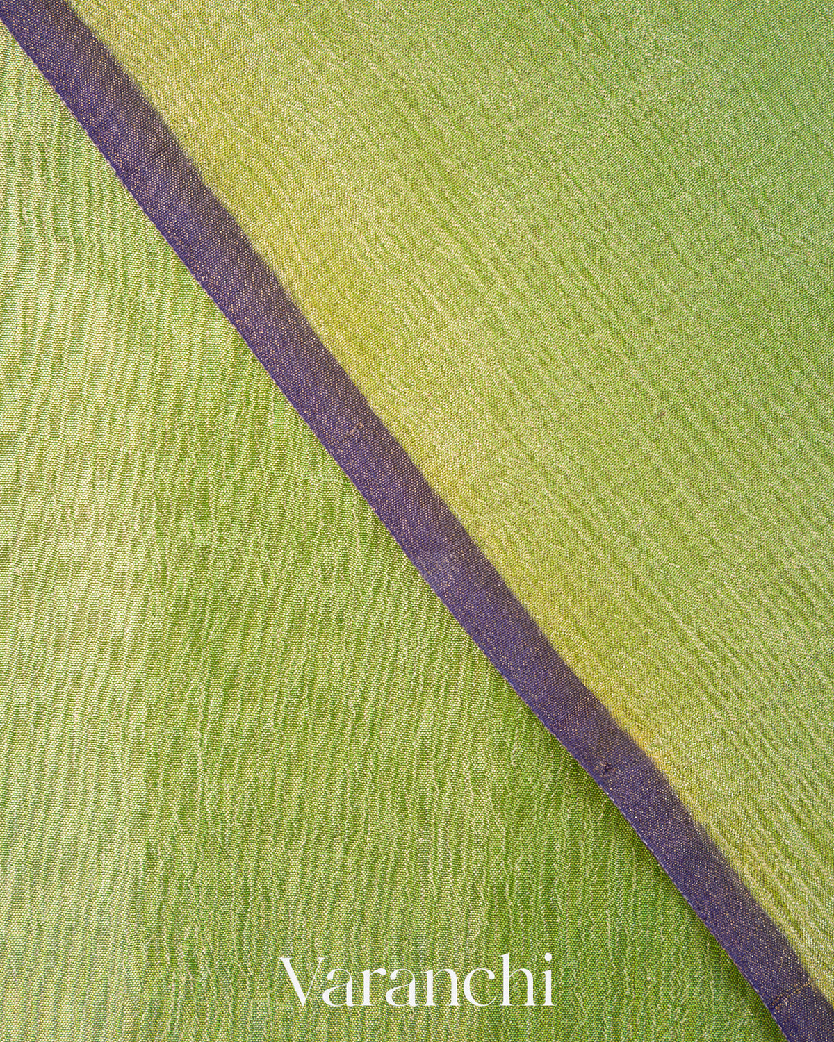 Lime Green Pure Moonga Georgette Tissue Silk Saree