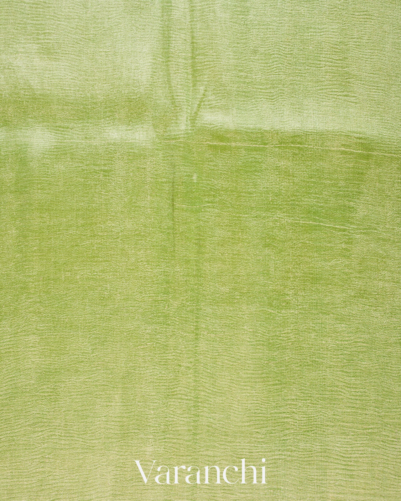 Lime Green Pure Georgette Tissue Moonga Silk Saree