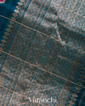 Royal Blue Checkered Pure Raw Silk Handloom Saree
