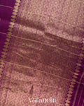 Wine Purple Checkered Butta Pure Raw Silk Handloom Saree