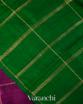 Wine Purple Checkered Butta Pure Raw Silk Handloom Saree