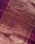 Wine Purple Checks Pure Raw Silk Handloom Saree