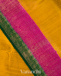 Mustard Yellow Pure Raw Silk Handloom Saree