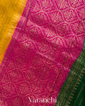 Mustard Yellow Pure Raw Silk Handloom Saree