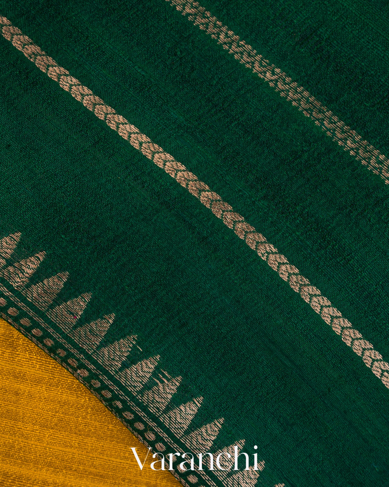 Mustard Yellow Pure Raw Silk Handloom Saree