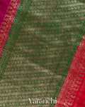 Magenta Pure Raw Silk Handloom Saree