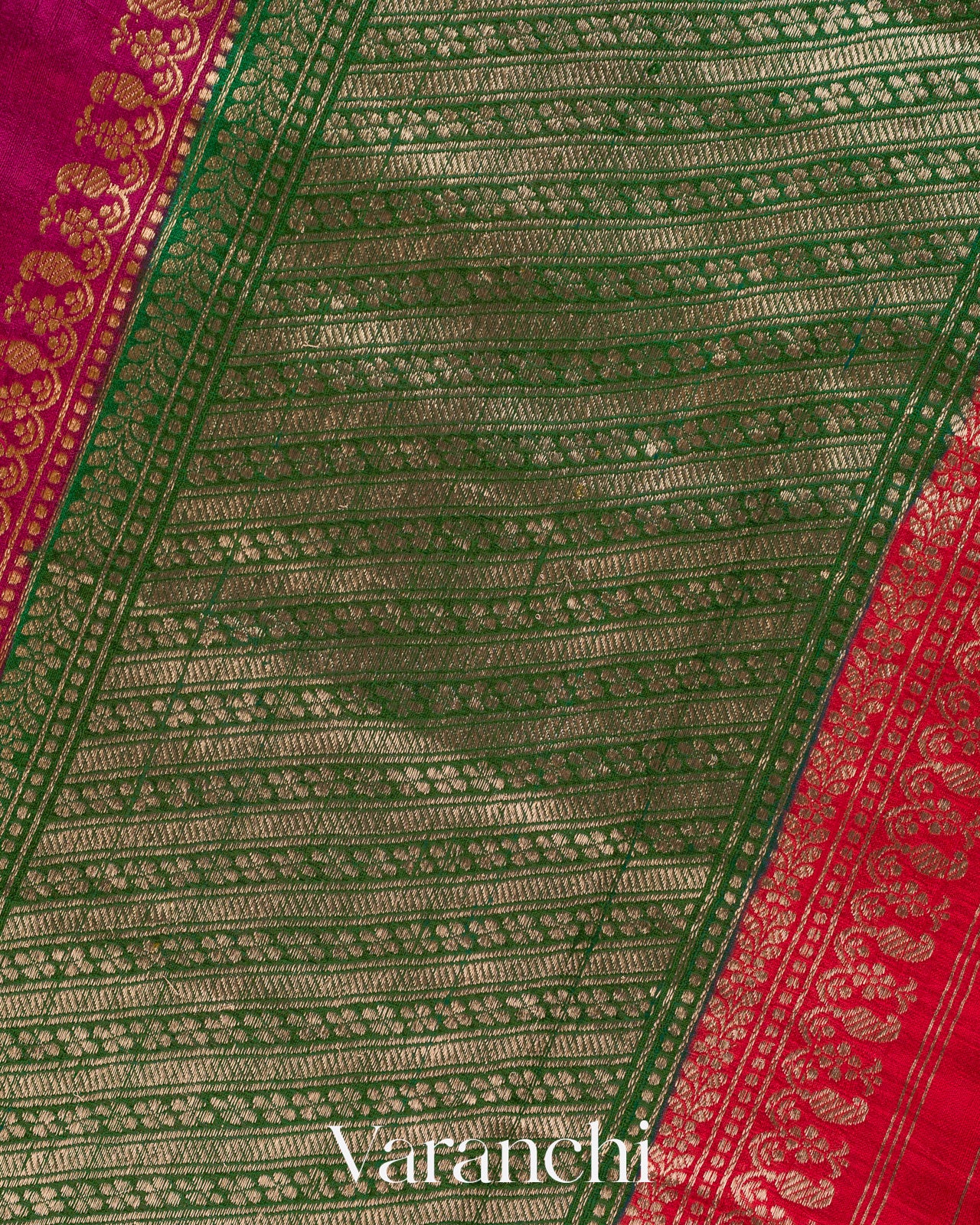 Magenta Pure Raw Silk Handloom Saree