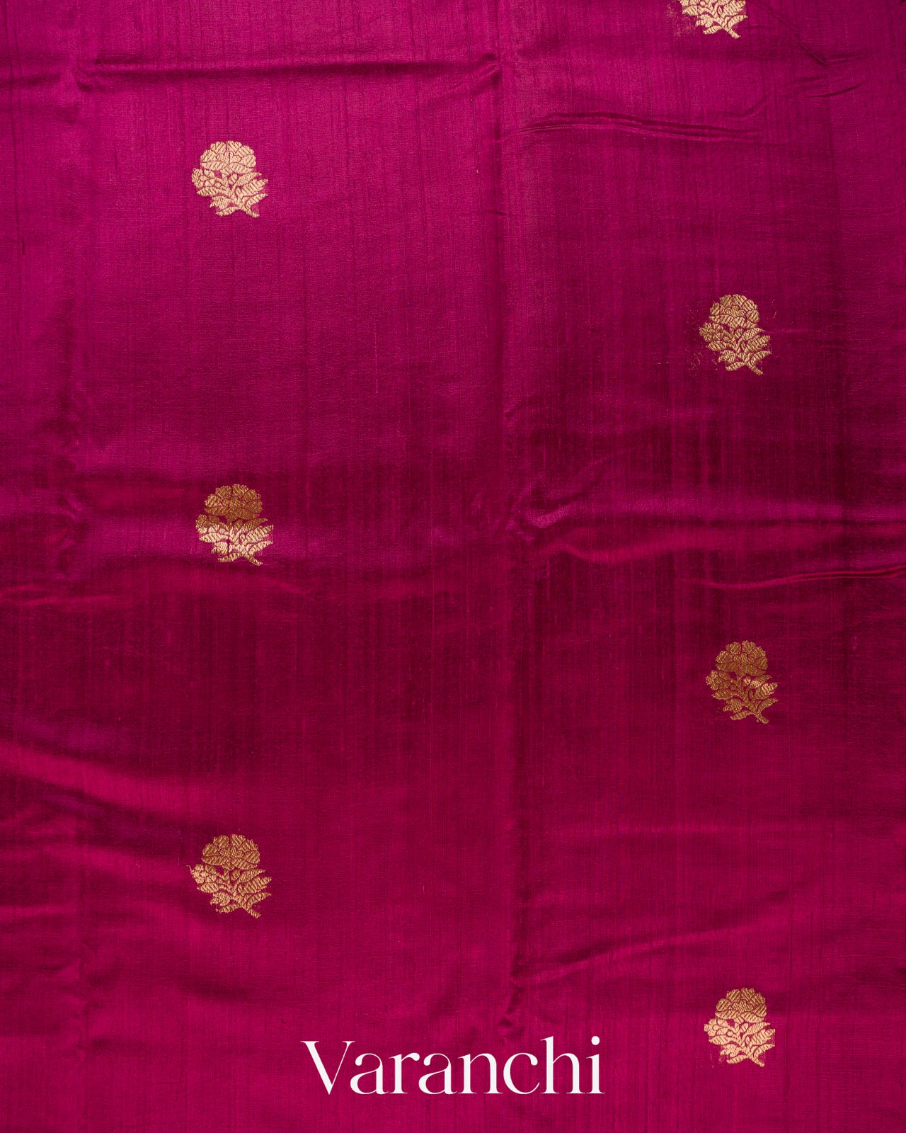 Magenta Pure Raw Silk Handloom Saree