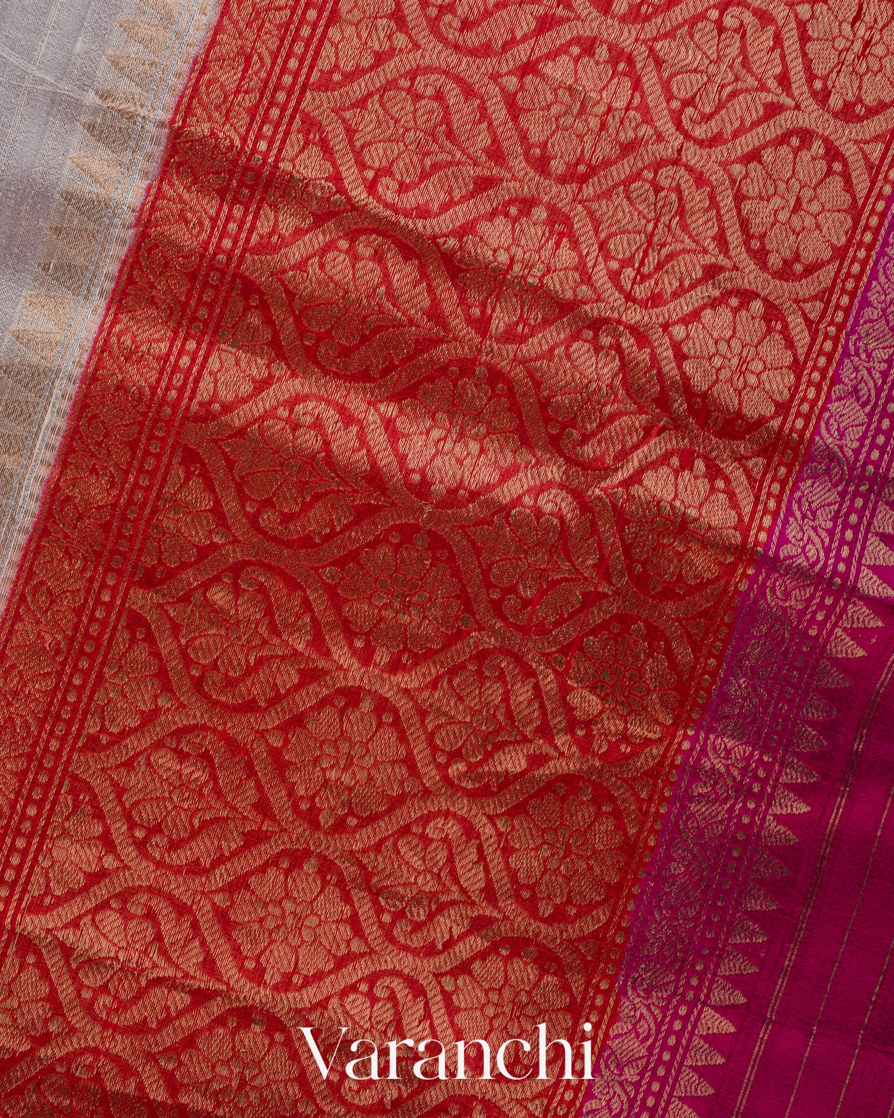 Off White Pure Raw Silk Handloom Saree