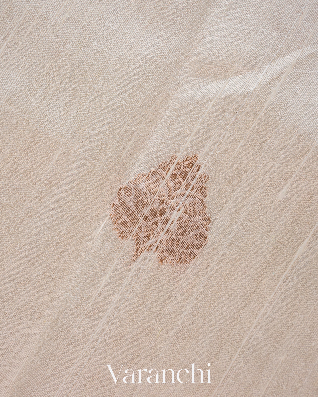 Off White Pure Raw Silk Handloom Saree