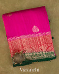 Rani Pink Pure Raw Silk Handloom Saree