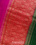 Rani Pink Pure Raw Silk Handloom Saree