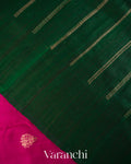 Rani Pink Pure Raw Silk Handloom Saree