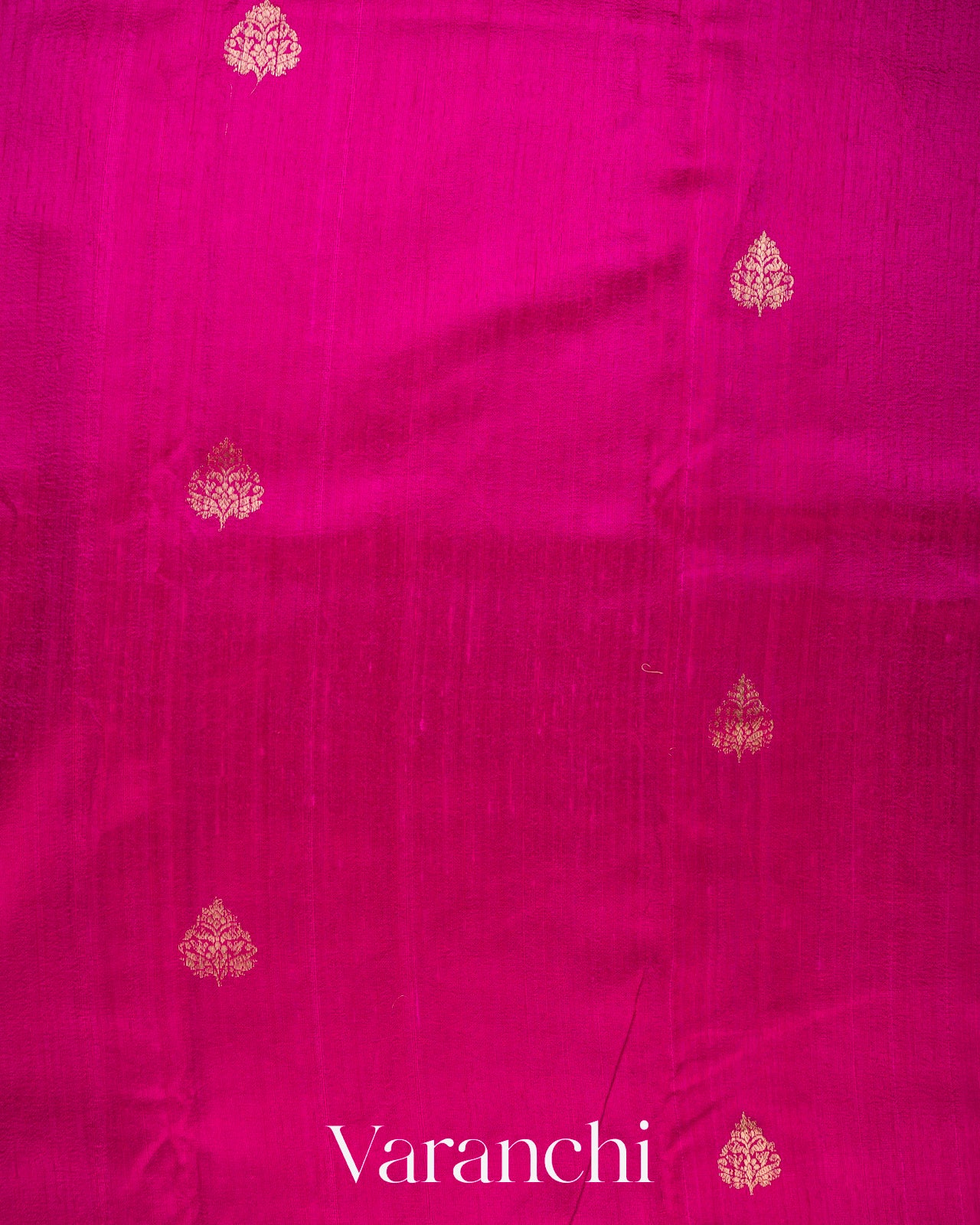 Rani Pink Pure Raw Silk Handloom Saree