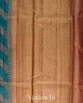 Teal Blue Lehariya Pure Tussar Silk Saree