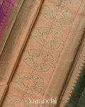 Purple Lehariya Pure Tussar Silk Saree