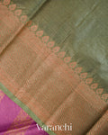 Purple Lehariya Pure Tussar Silk Saree