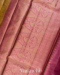 Mustard Yellow Lehariya Pure Tussar Silk Saree