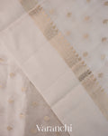 Off White Pure Dupion Silk Saree