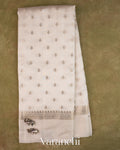 Off White Pure Dupion Silk Saree