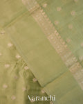 Olive Green Pure Dupion Silk Saree