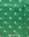 Turquoise Green Pure Dupion Silk Saree