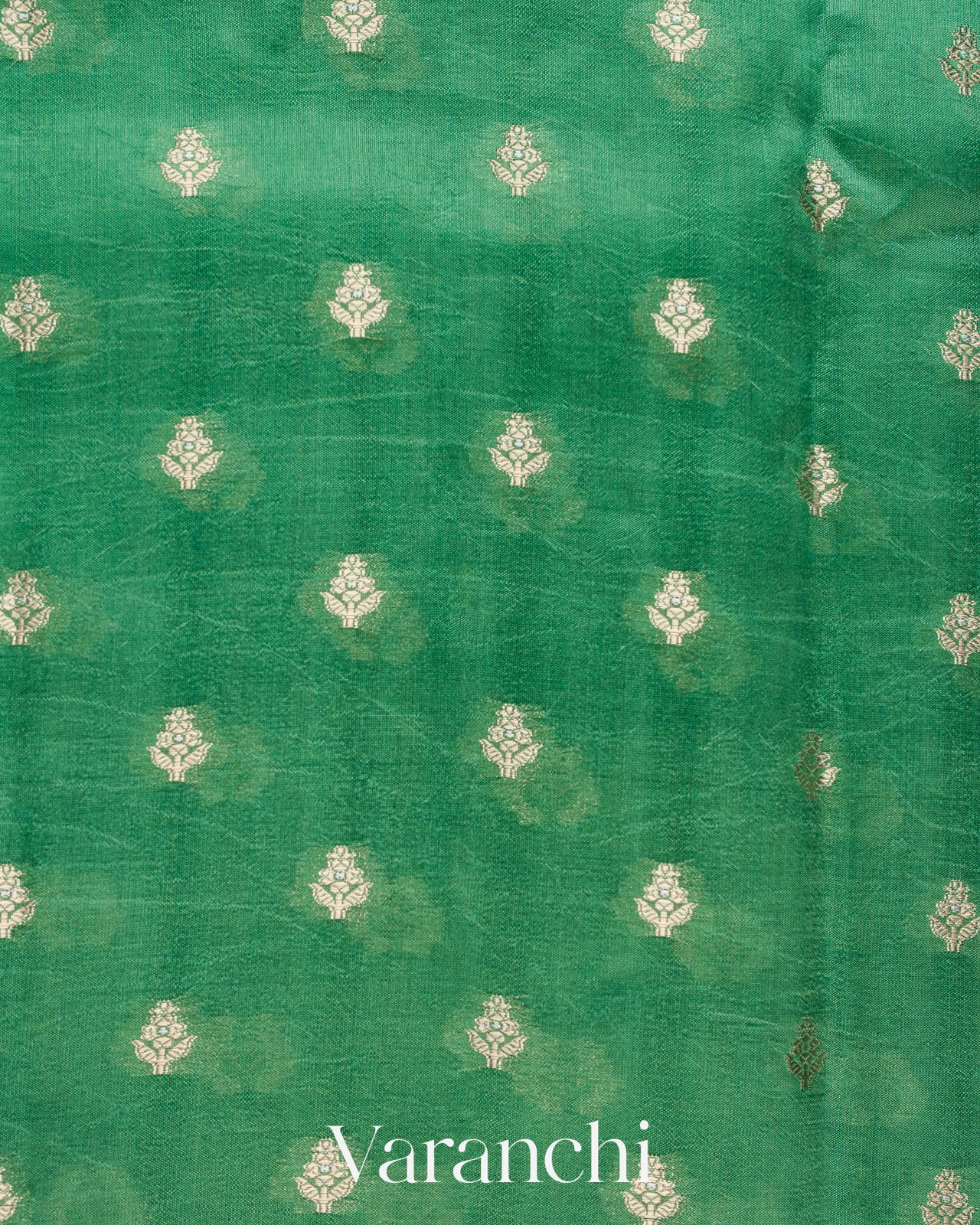 Turquoise Green Pure Dupion Silk Saree