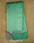 Turquoise Green Pure Dupion Silk Saree