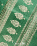 Turquoise Green Pure Dupion Silk Saree