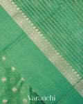 Turquoise Green Pure Dupion Silk Saree