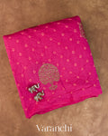 Rani Pink Bandhani Pure Chiniya Silk Saree