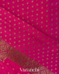 Rani Pink Bandhani Pure Chiniya Silk Saree