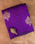 Royal Purple Bandhani Pure Chiniya Silk Saree