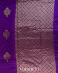 Royal Purple Bandhani Pure Chiniya Silk Saree