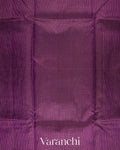 Purple Checkered Pure Katan Silk Saree