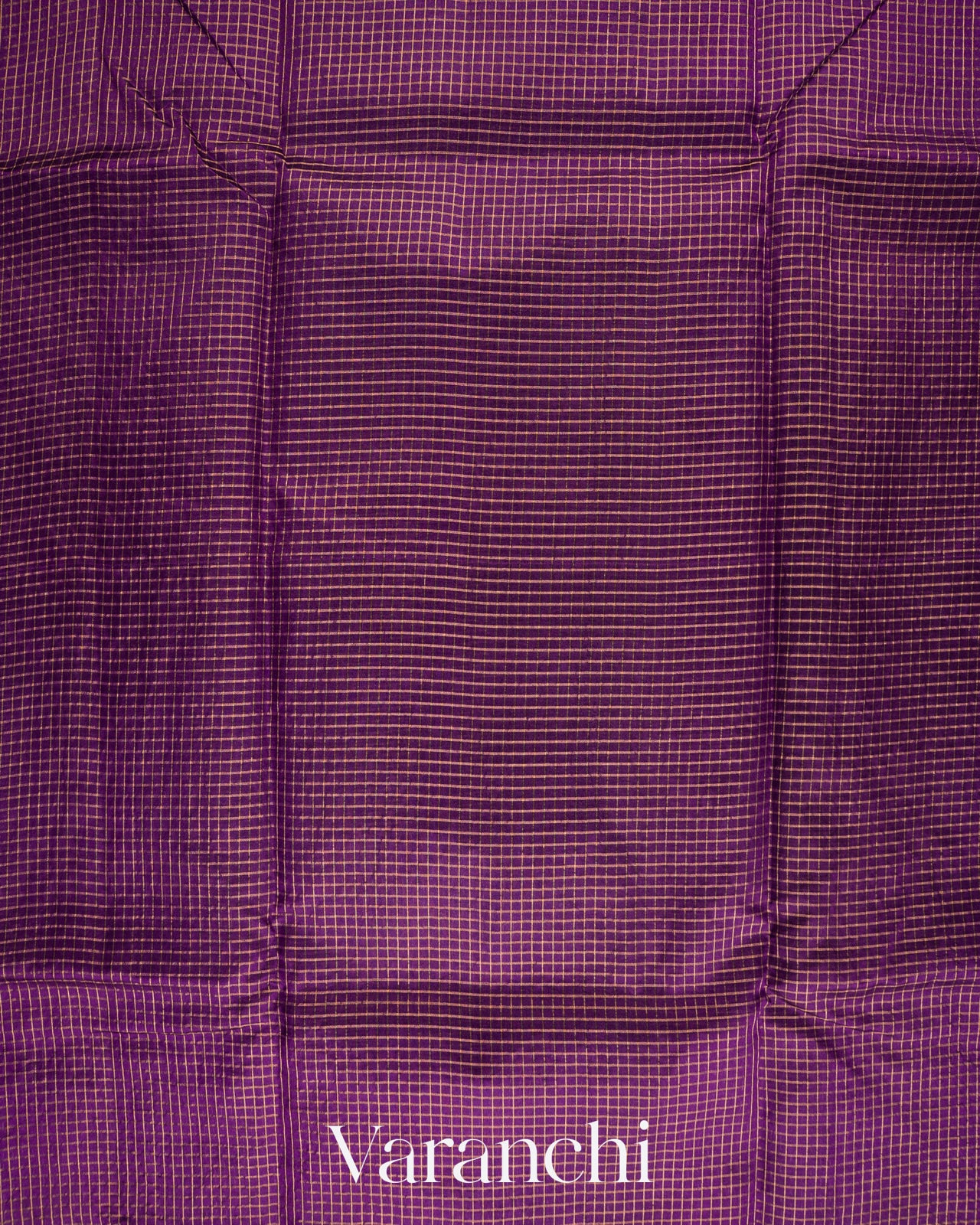 Purple Checkered Pure Katan Silk Saree