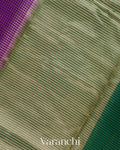 Purple Checkered Pure Katan Silk Saree
