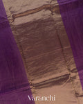 Purple Checkered Pure Katan Silk Saree