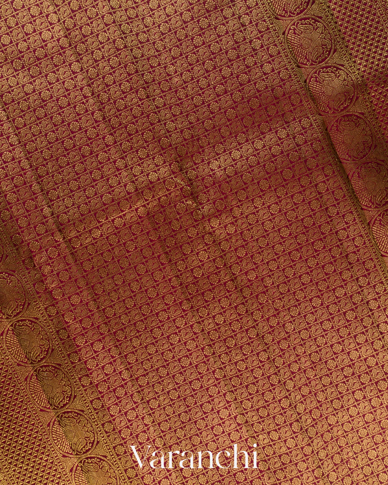 Bottle Green Checkered Pure Kanchipuram Silk Handloom Saree