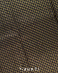 Black Checkered Pure Kanchipuram Silk Handloom Saree